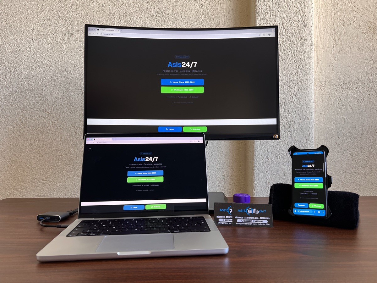 Sitio web ASIS 247 GT — servicios de asistencia en Guatemala